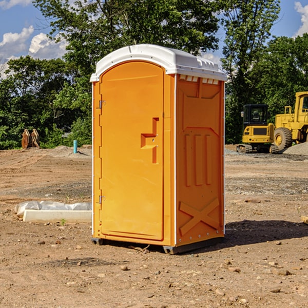 how often are the portable restrooms cleaned and serviced during a rental period in Poyen